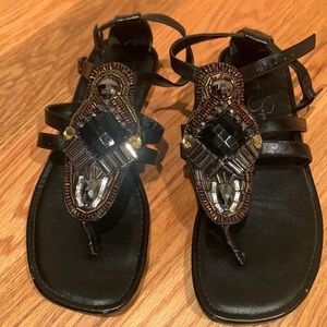 Jessica Simpson black sequence sandal